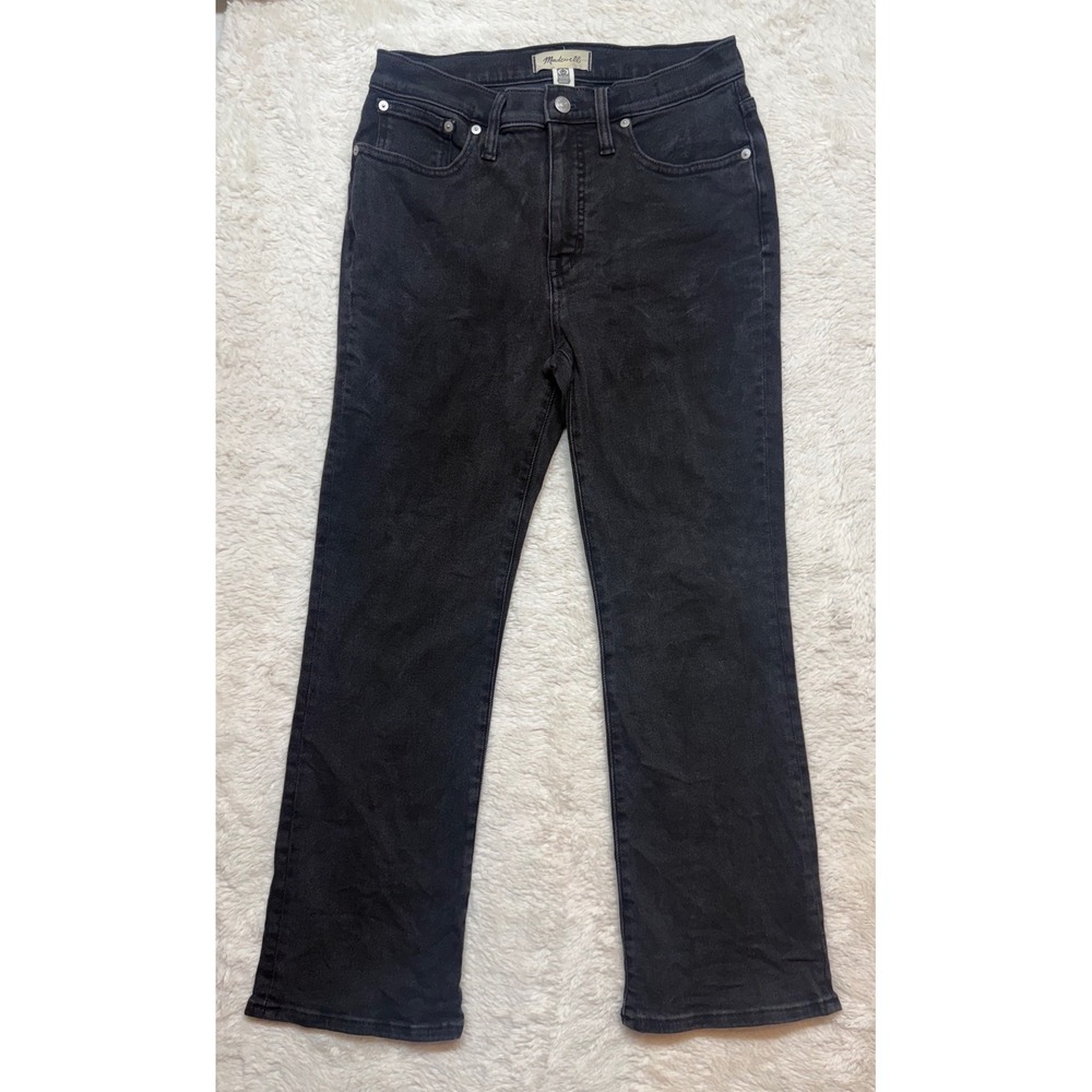 Madewell Kick Out Jeans Womens 27 Mid-Rise Faded Black Denim Excellent
